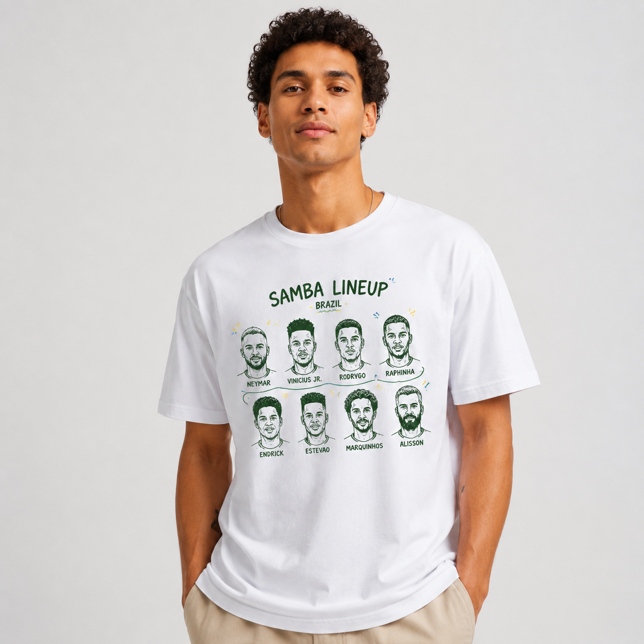 Brazilian Player Pure Cotton T-Shirt – Limited-Time Offer
