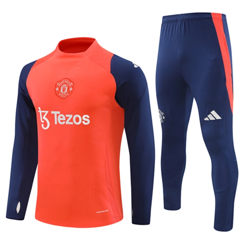 2024-25 Manchester United Orange Red Long Sleeve Training Suit