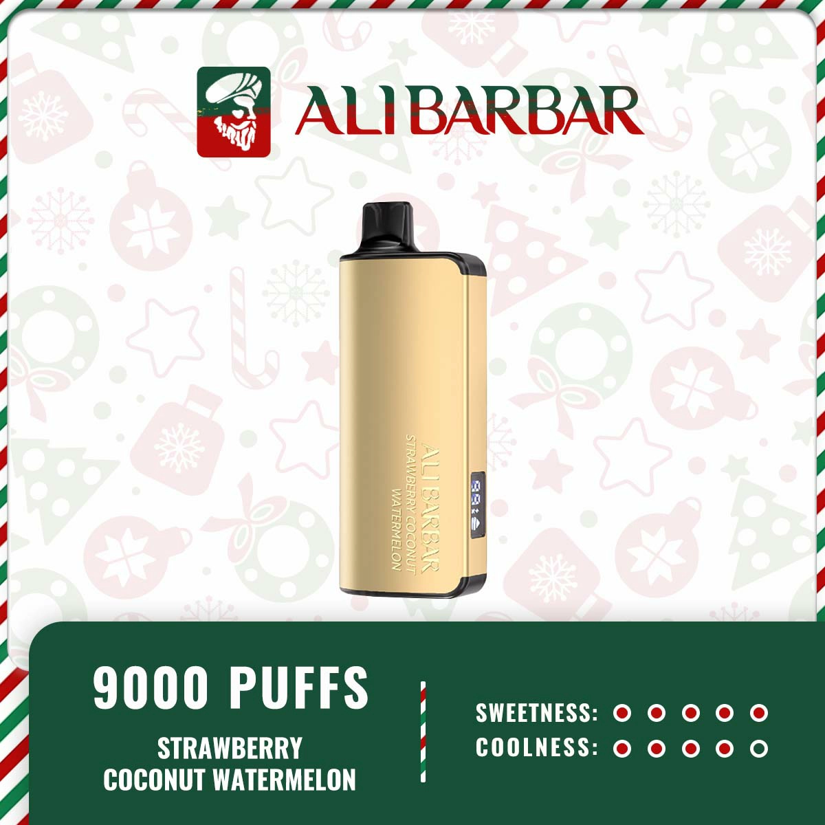 Alibarbar Ingot 9000puffs – Strawberry Coconut Watermelon