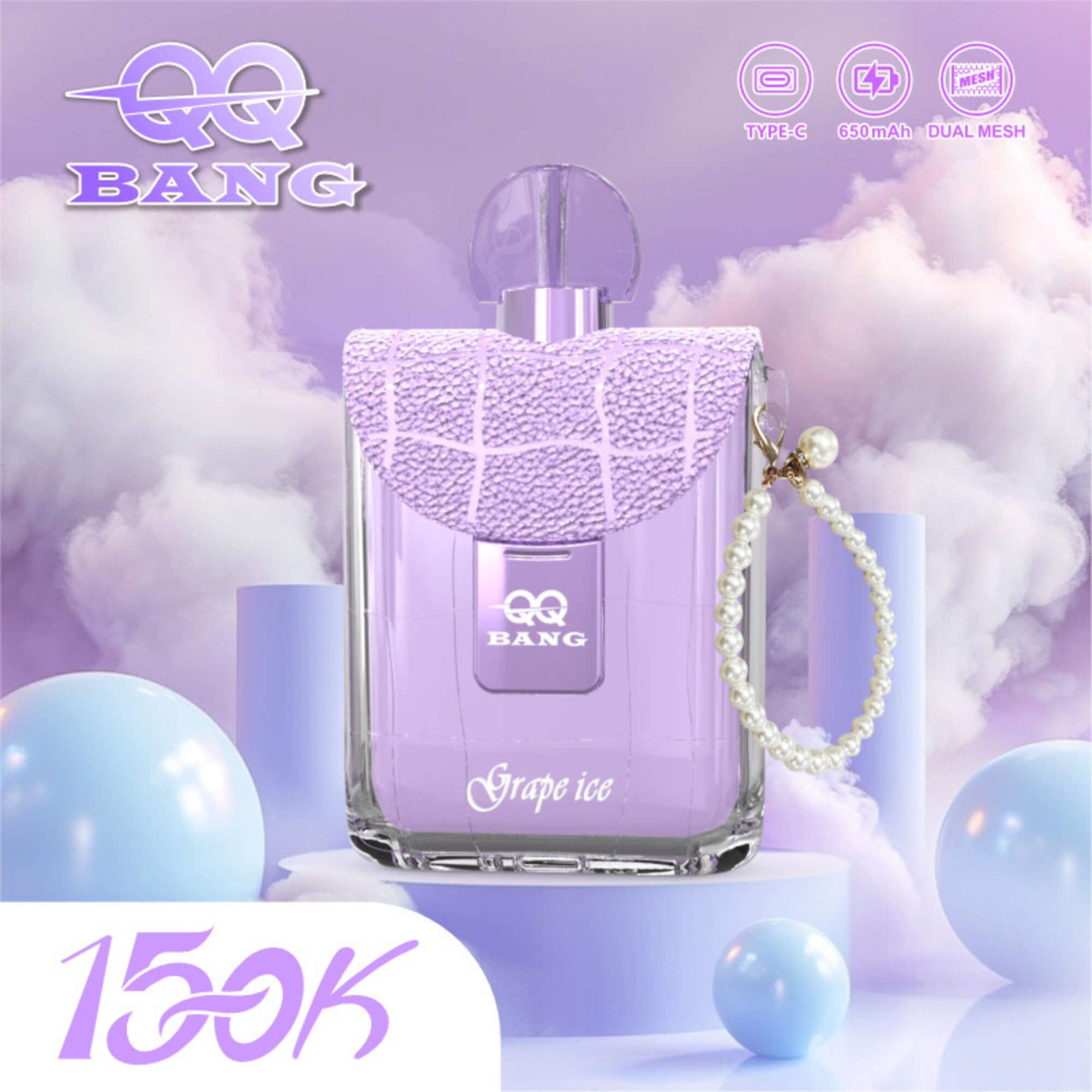 QQ BANG 150K Puffs Prefilled Hookah Vape |  Rechargeable