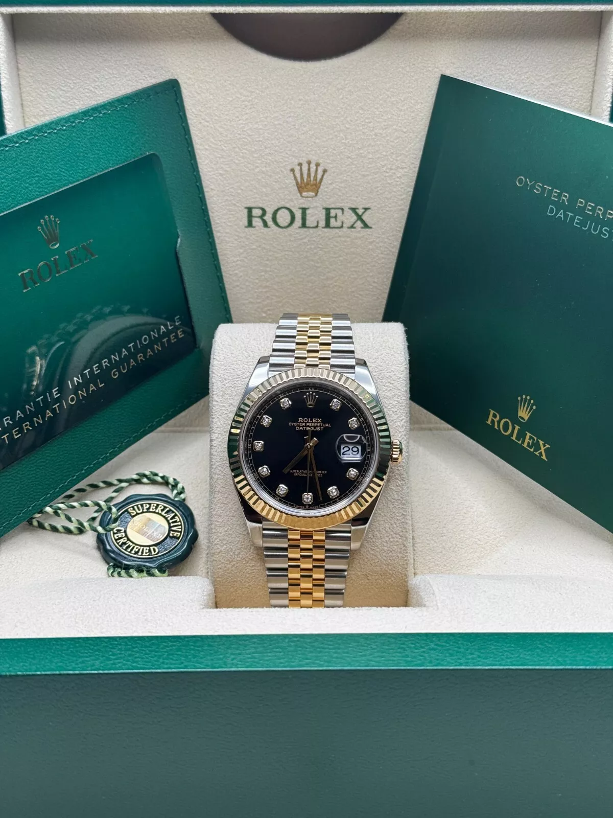 【Super Clone】RLX  Datejust 41mm 126333 Black Diamond Jubilee Steel and Yellow Gold Men’s Watch