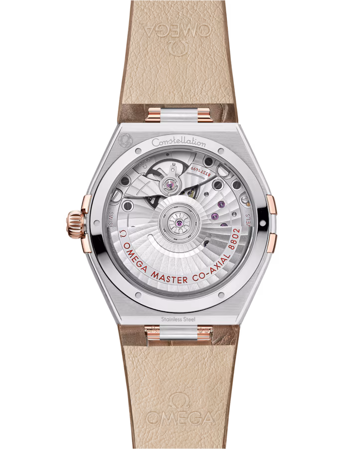Omega Constellation 34mm Brown Dial with Diamonds Stainless Steel Sedna™ 18k Rose Gold Strap 131.23.34.20.63.001