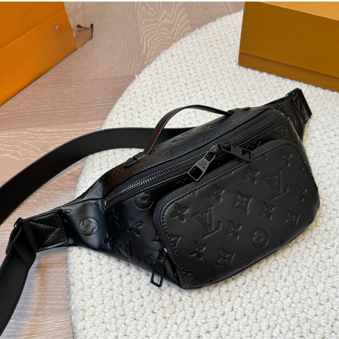 Louis Vuitton Rush Bumbag Monogram Shadow Calfskin Leather Black 31Cm M47058