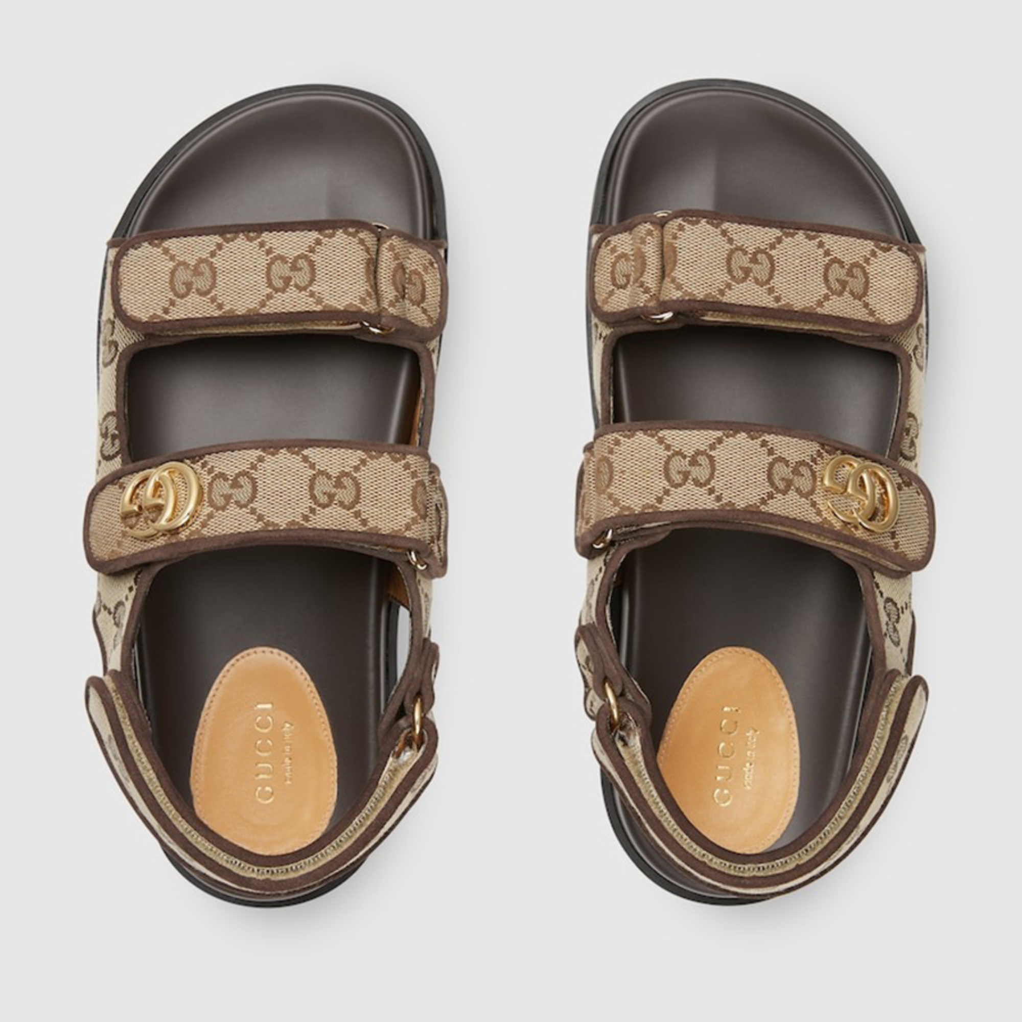 Gucci Double G Sandal Beige And Ebony 771575 G1730 9755