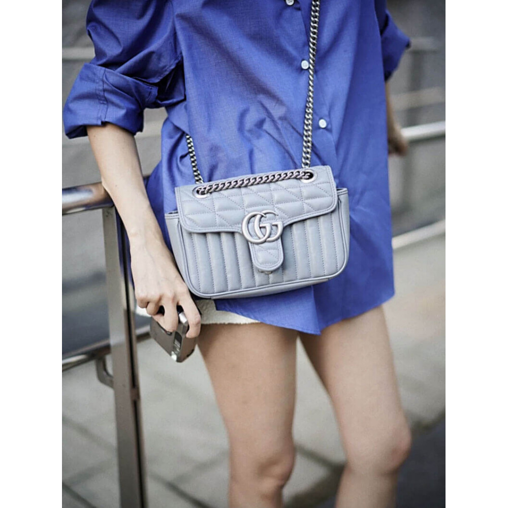 Gucci GG Marmont Mini Shoulder Bag Grey