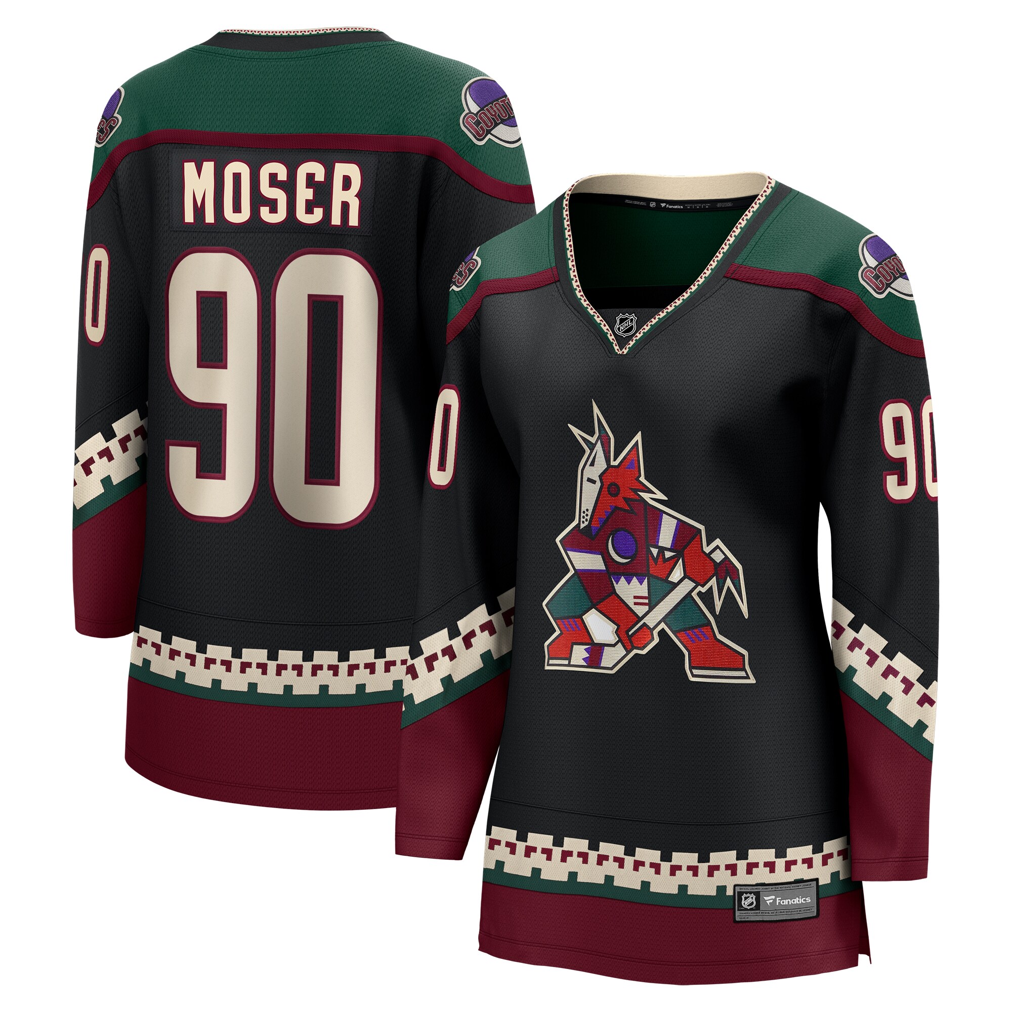 J.J. Moser Arizona Coyotes Fanatics Women’s Home Breakaway Player Jersey – Black