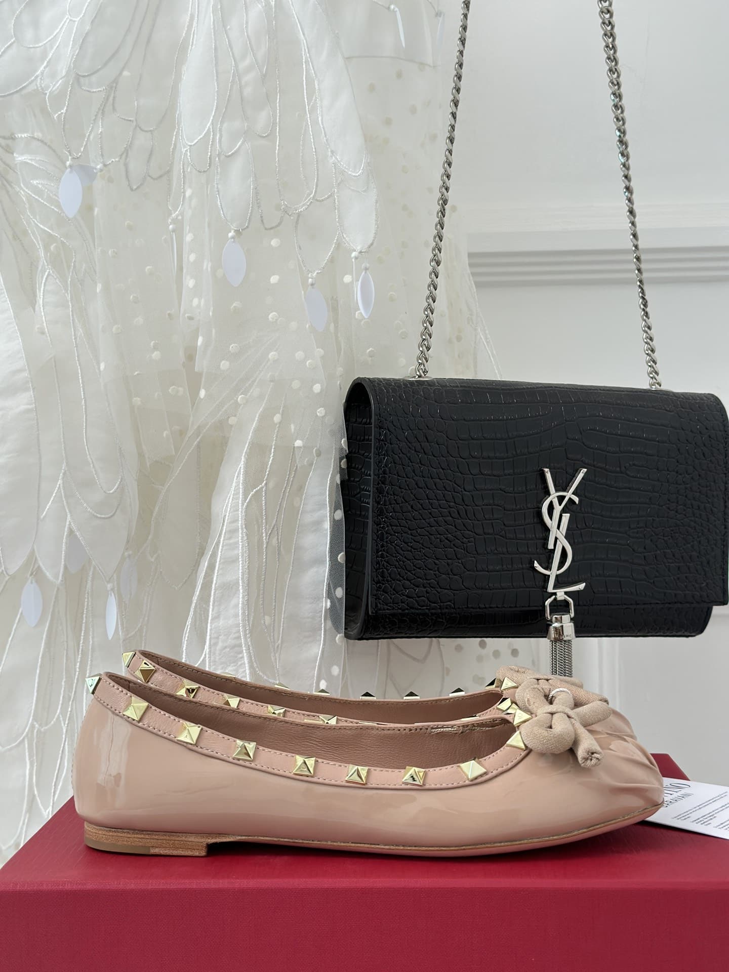 Valentino Garavani Rockstud Patent Leather Ballerina Rose Cannelle 3W2S0Hq5Vnw Gf9