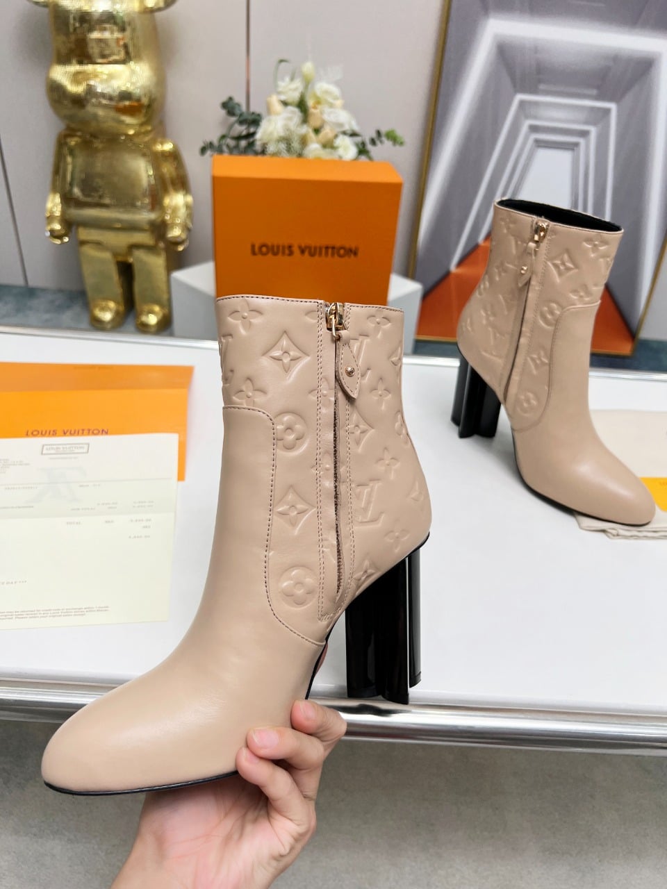 Louis Vuitton Silhouette Ankle Boot Beige