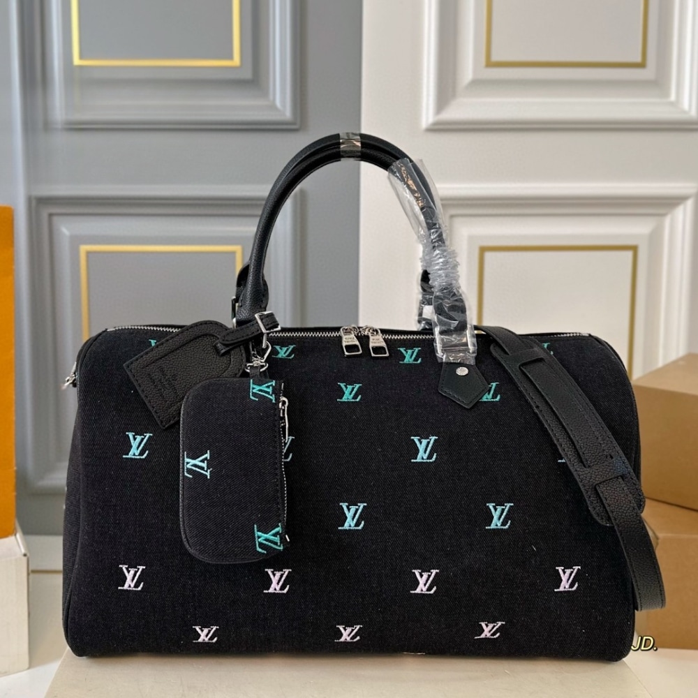 Louis Vuitton Keepall Bandoulière Black Denim 40cm