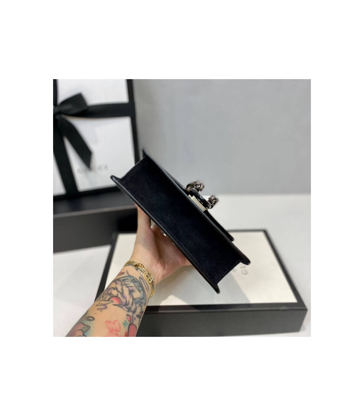 Gucci Dionysus GG Supreme Mini Bag Black 20cm