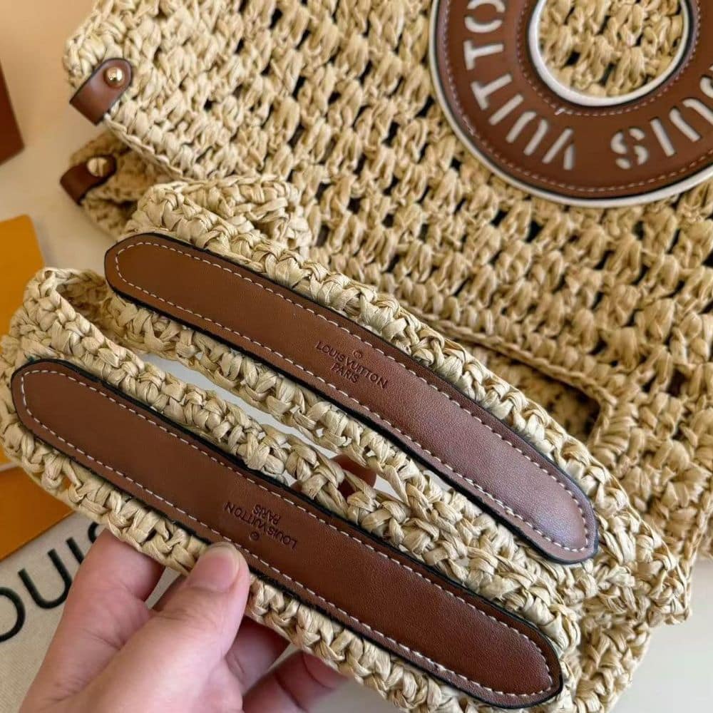 Louis Vuitton Onthego MM Natural Raffia Tan 37Cm M24723