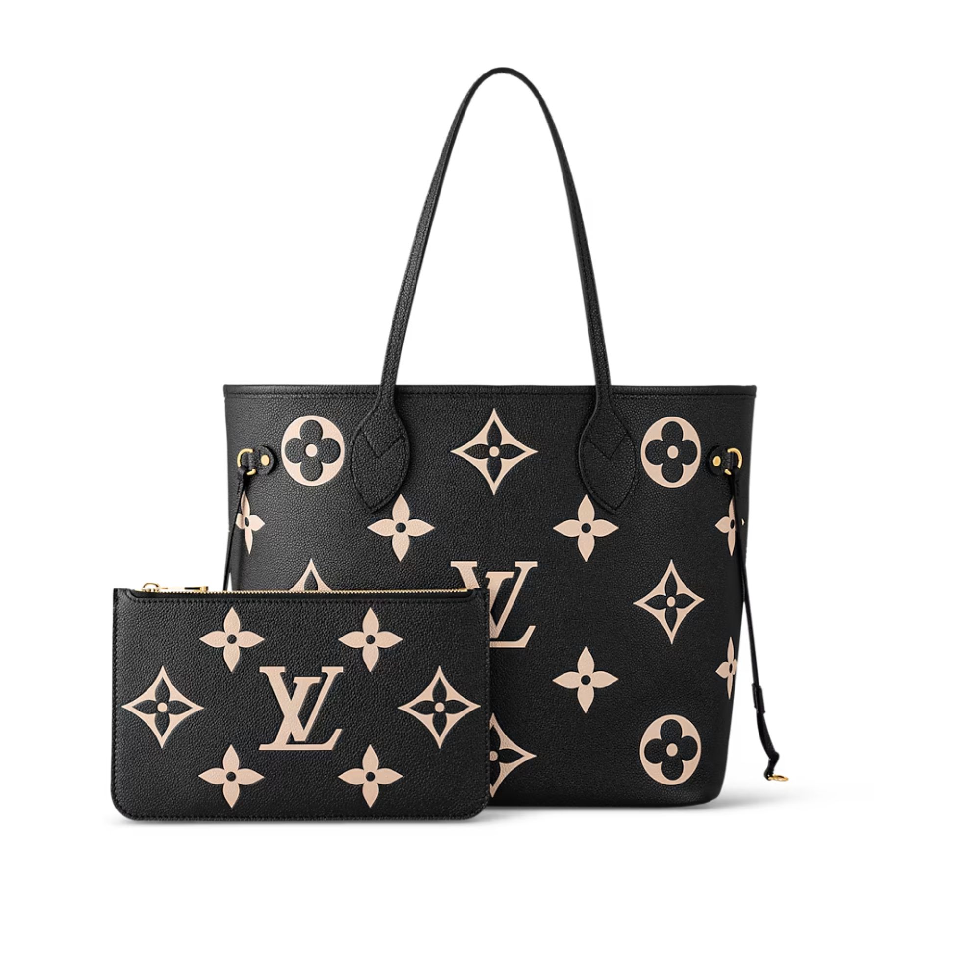 Louis Vuitton Neverfull MM Tote Bag Monogram Empreinte Black 31cm M58907