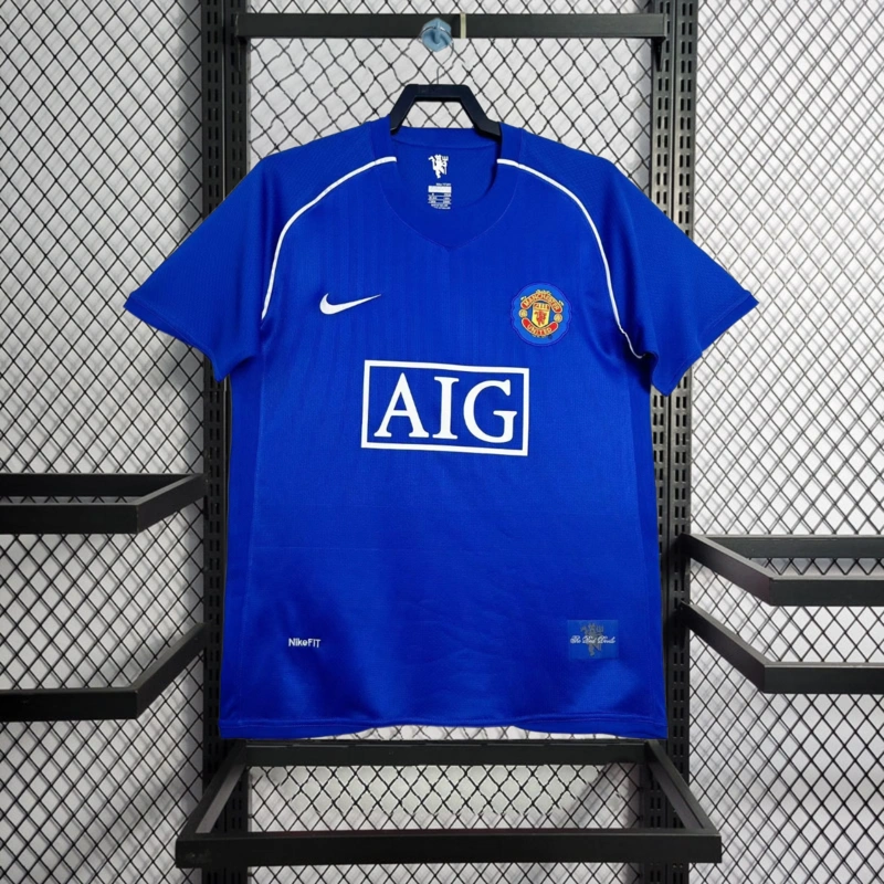 Retro 2007-08 Manchester United blue goalkeeper Football jersey retro