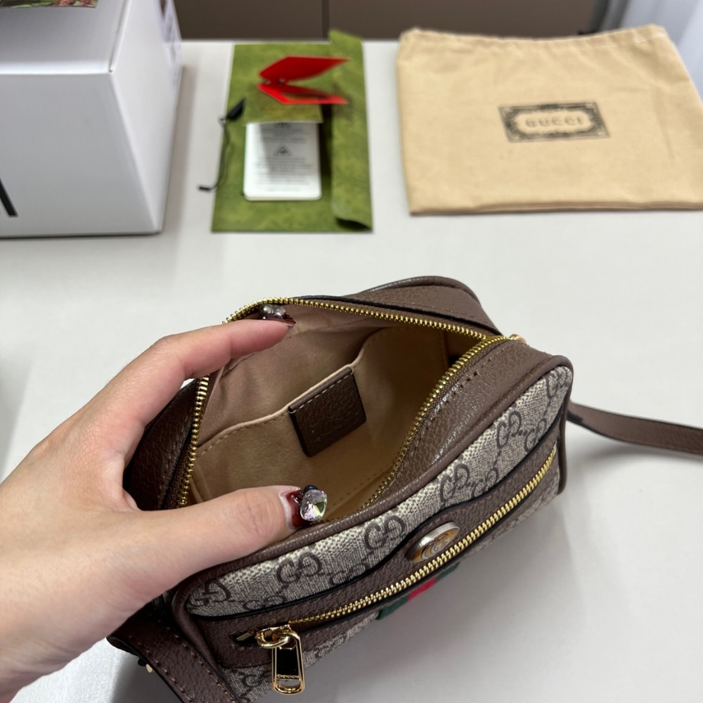 Gucci Ophidia Mini Bag Beige And Ebony 17Cm 517350 96IWS 8745