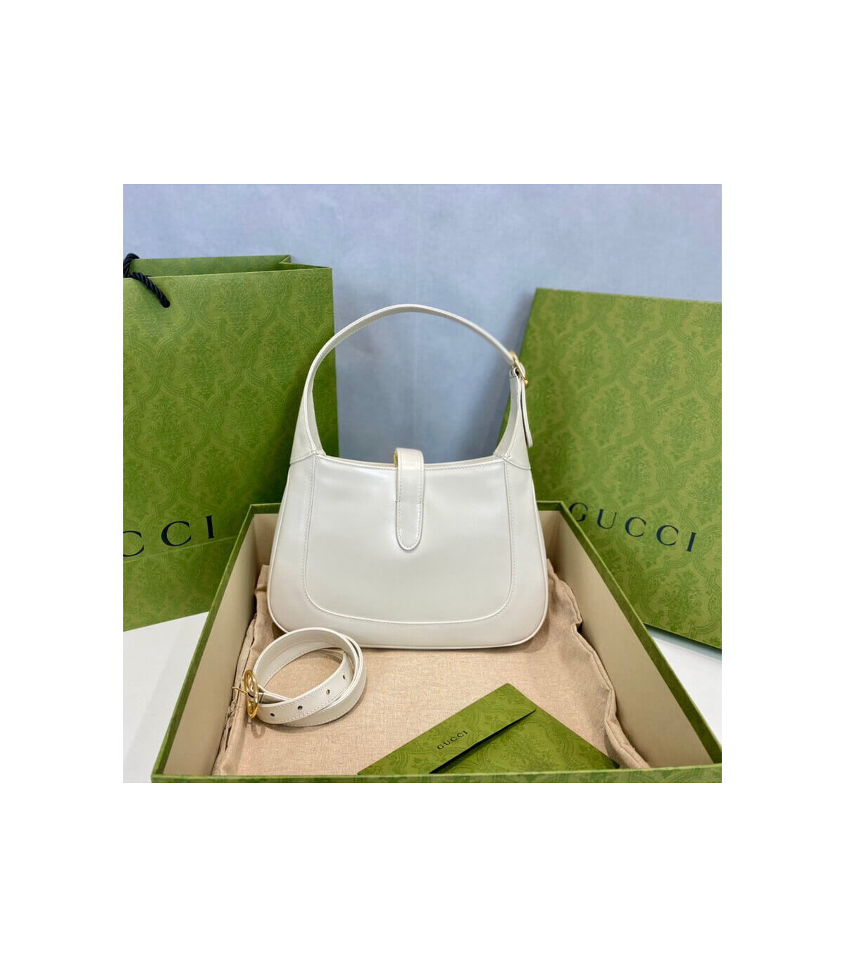 Gucci Jackie 1961 Small Hobo Bag In White Leather 27.5cm