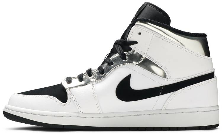 Air Jordan 1 Mid White Silver 554724-121
