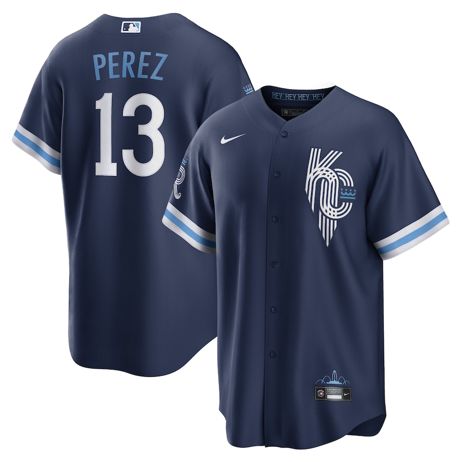 Salvador Perez Kansas City Royals City Connect Player Jersey Navy