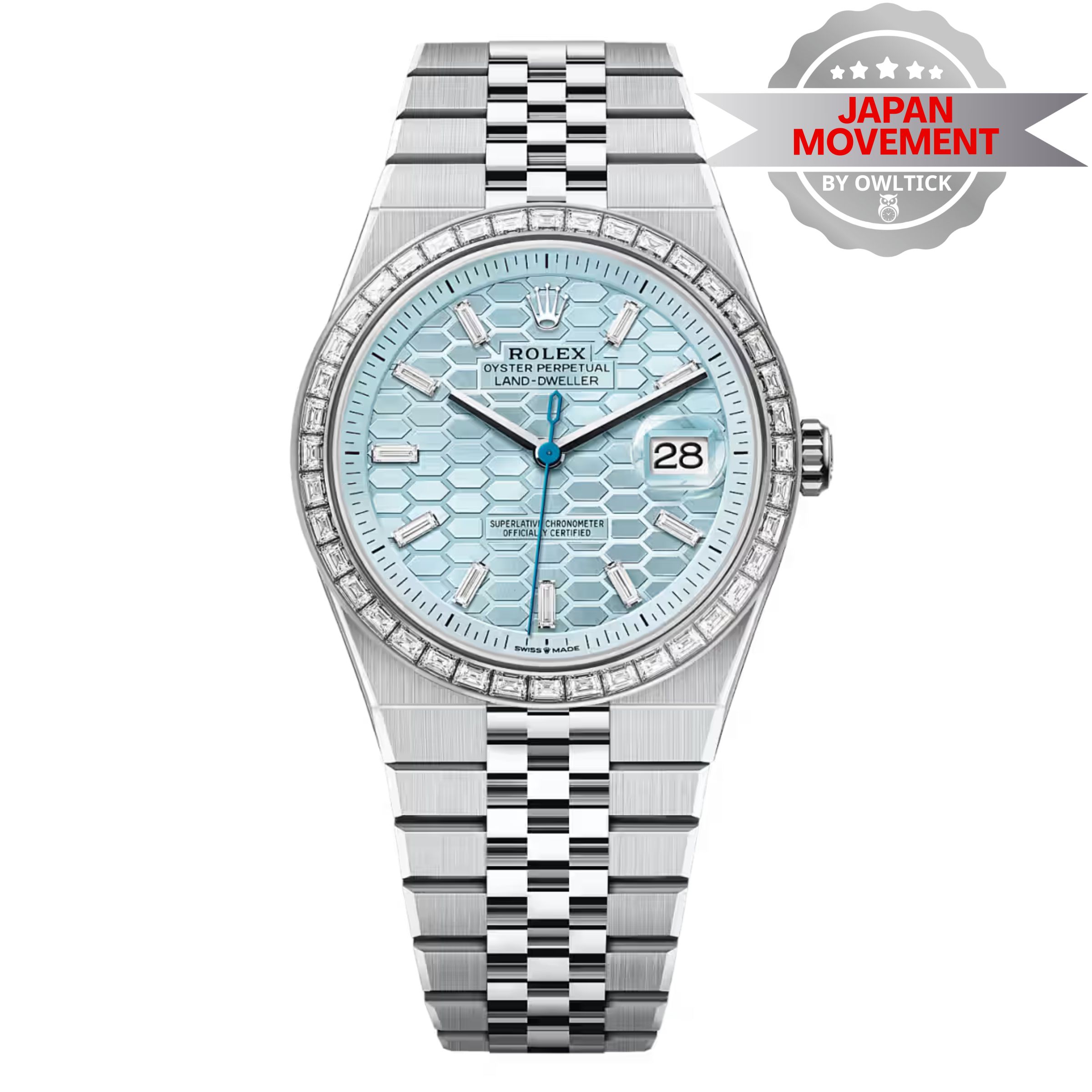 [Superclone] Rolex Land-Dweller 40mm Blue Dial Diamond Bezel Jubilee 127386TBR