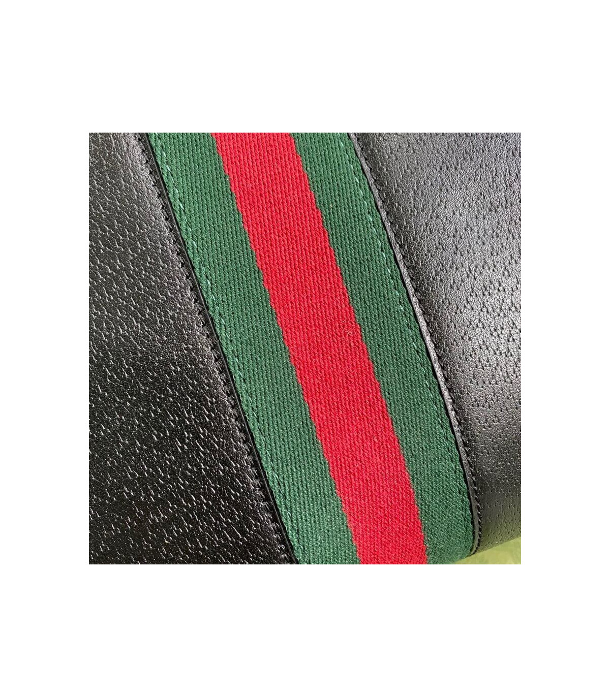 Gucci Ophidia Black Leather Tote Bag with Web Stripe 38cm/15in