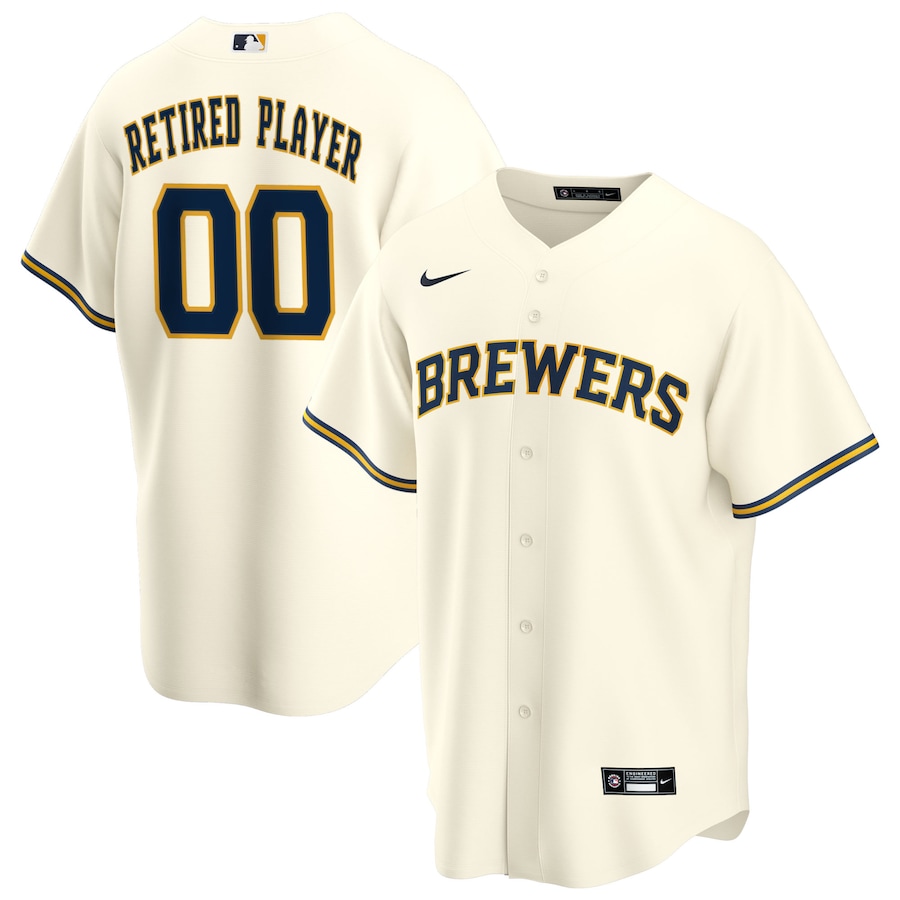Milwaukee Brewers Home Pick-A-Player Retired Roster Jersey Cream