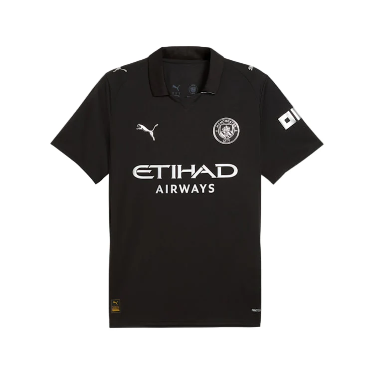 Puma Erling Haaland Men's Manchester City Away Jersey 25/26 w/ NRFR + EPL Patches (Puma Black)