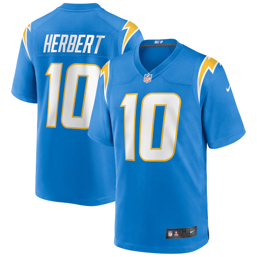 Los Angeles Chargers Justin Herbert Nike Powder Blue Player Game Jersey