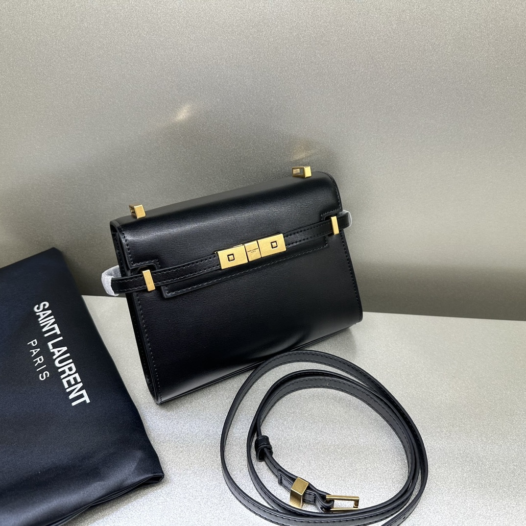 Saint Laurent Manhattan Small Shoulder Bag In Box Saint Laurent Leather Black 19Cm