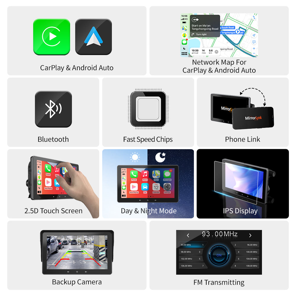 7 car wireless car display cigarette lighter interface suction cup universal