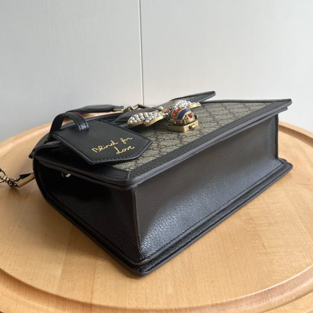 Gucci Queen Margaret Gg Small Top Handle Bag Black 25Cm
