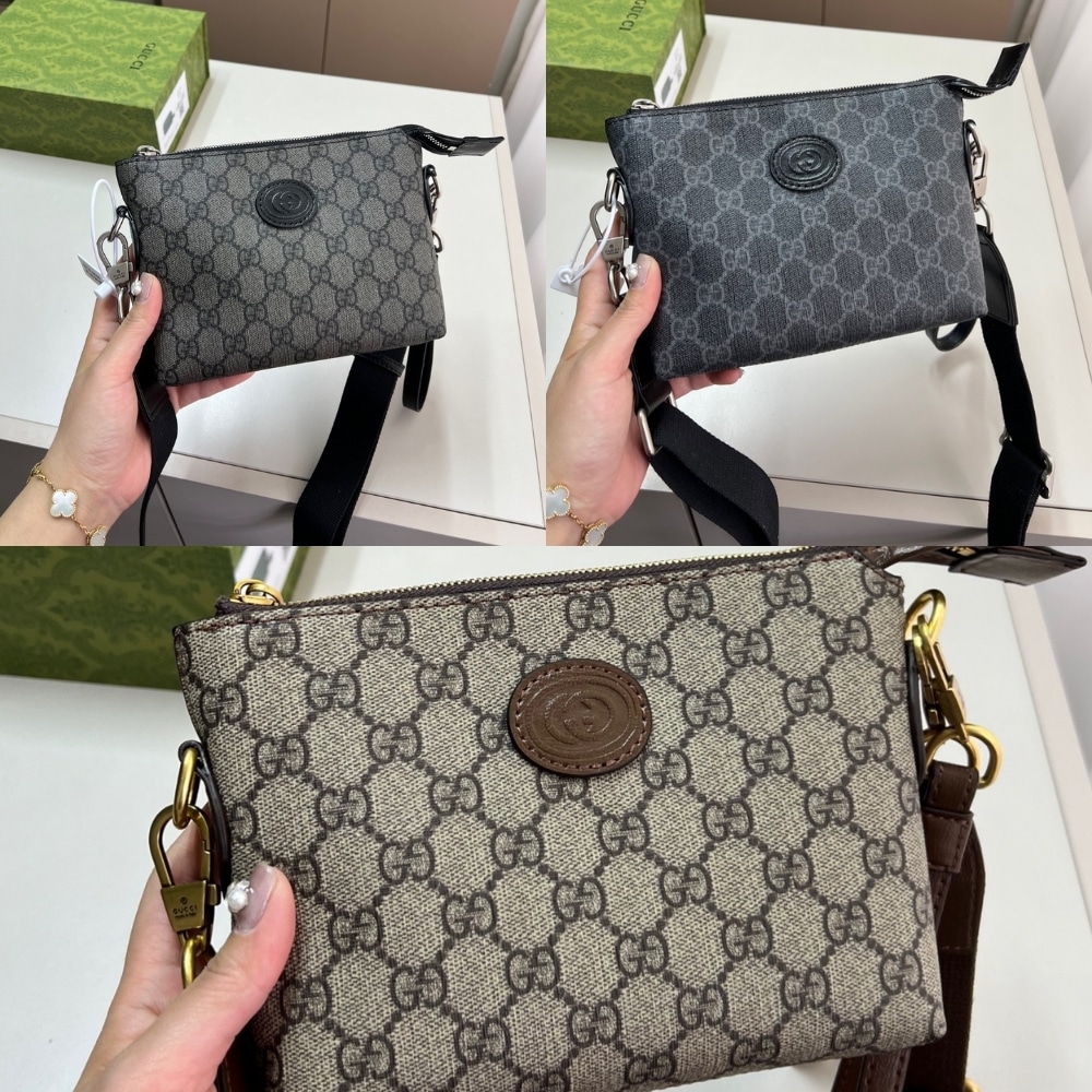 Gucci Messenger Bag With Interlocking G Black 29Cm 723306 92THN 1000
