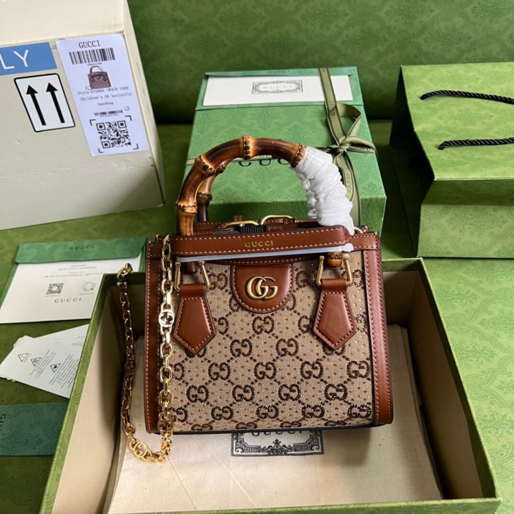 Gucci Diana Crystals Mini Tote Bag