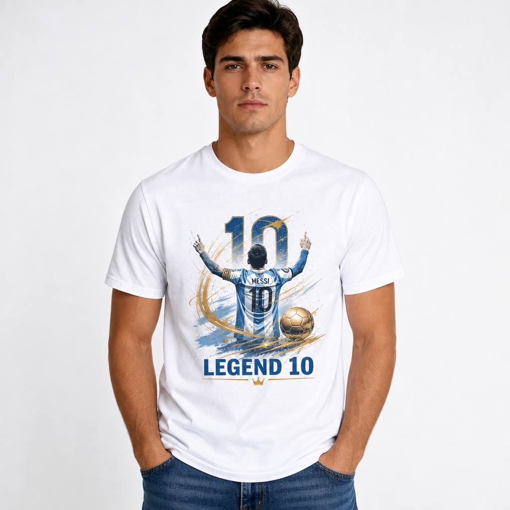 Messi World Cup Printed T-Shirt Unisex Loose Fit T-Shirt 100% Cotton Soft Comfortable Summer Casual Printed Top