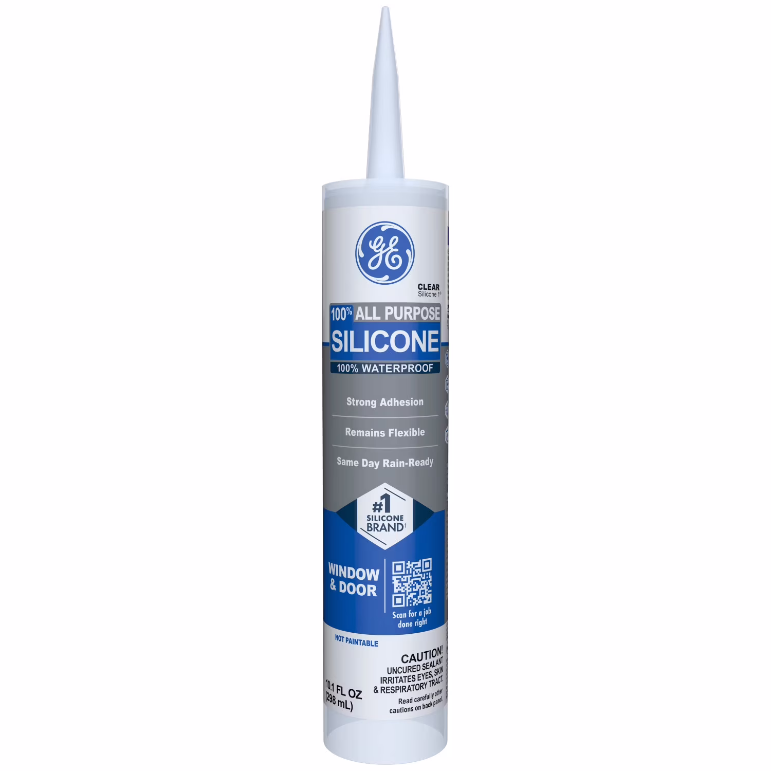 GE Silicone 1 All Purpose Sealant Window & Door, Pack of 1, Clear 10.1 fl oz Cartridge