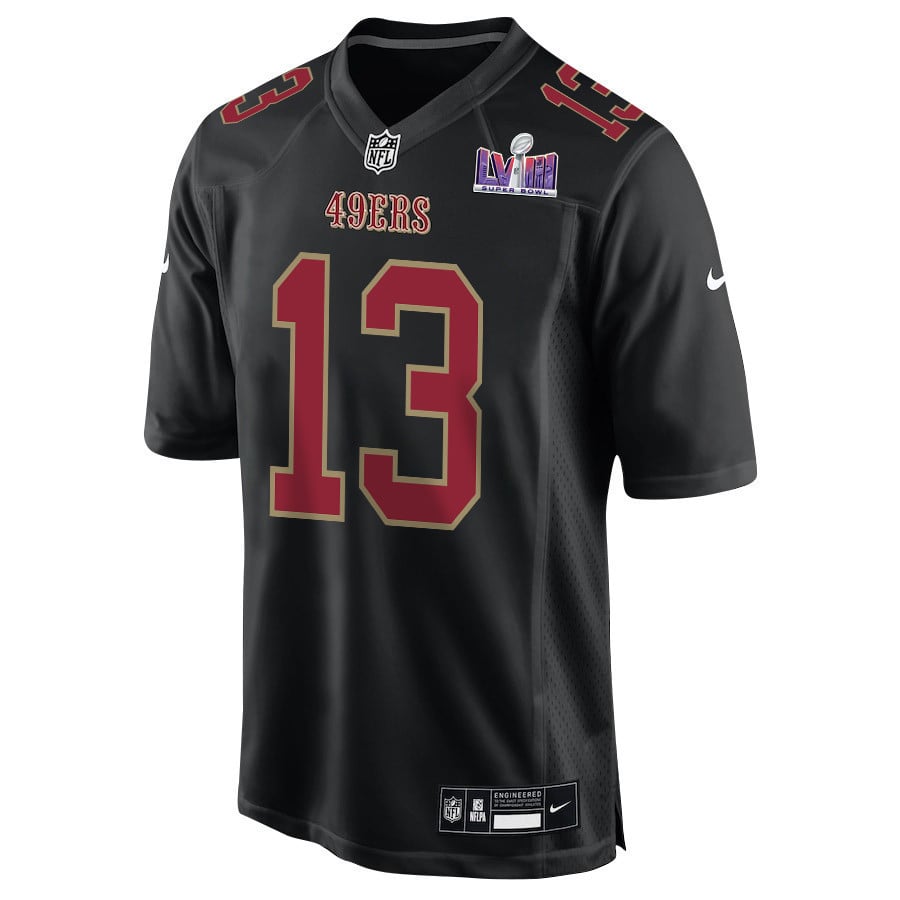 Brock Purdy 13 San Francisco 49ers Super Bowl LVIII Patch Fashion Game Men Jersey - Carbon Black