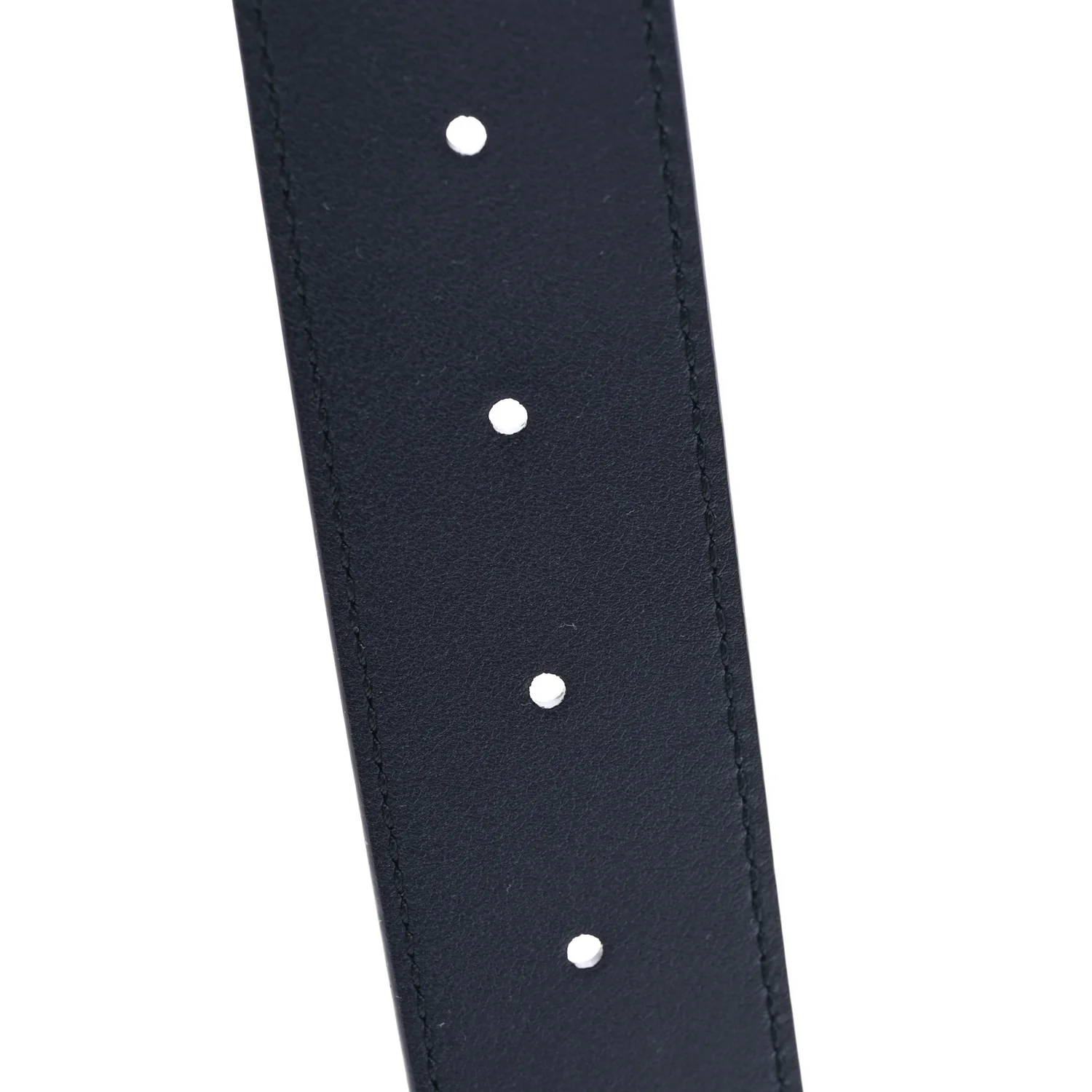 Moon Calfskin Round Plaque 35mm Belt 95 38 Navy