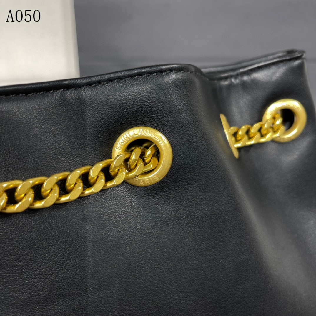 Saint Laurent Joe Backpack In Black Gold 29Cm