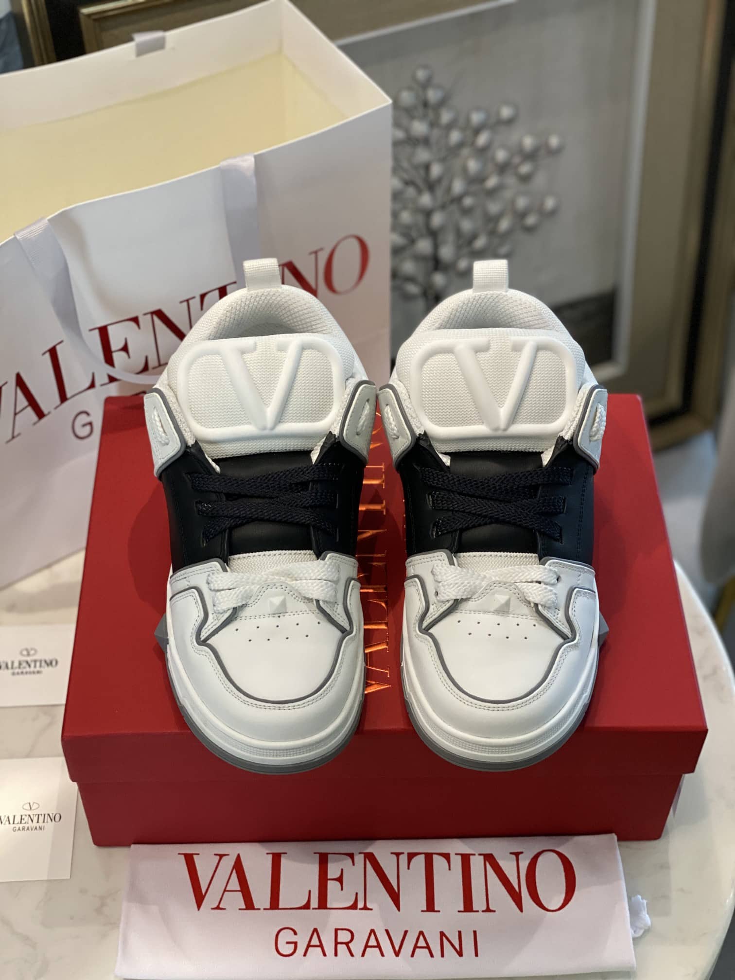 Valentino Garavani Open Skate Sneakers White And Black