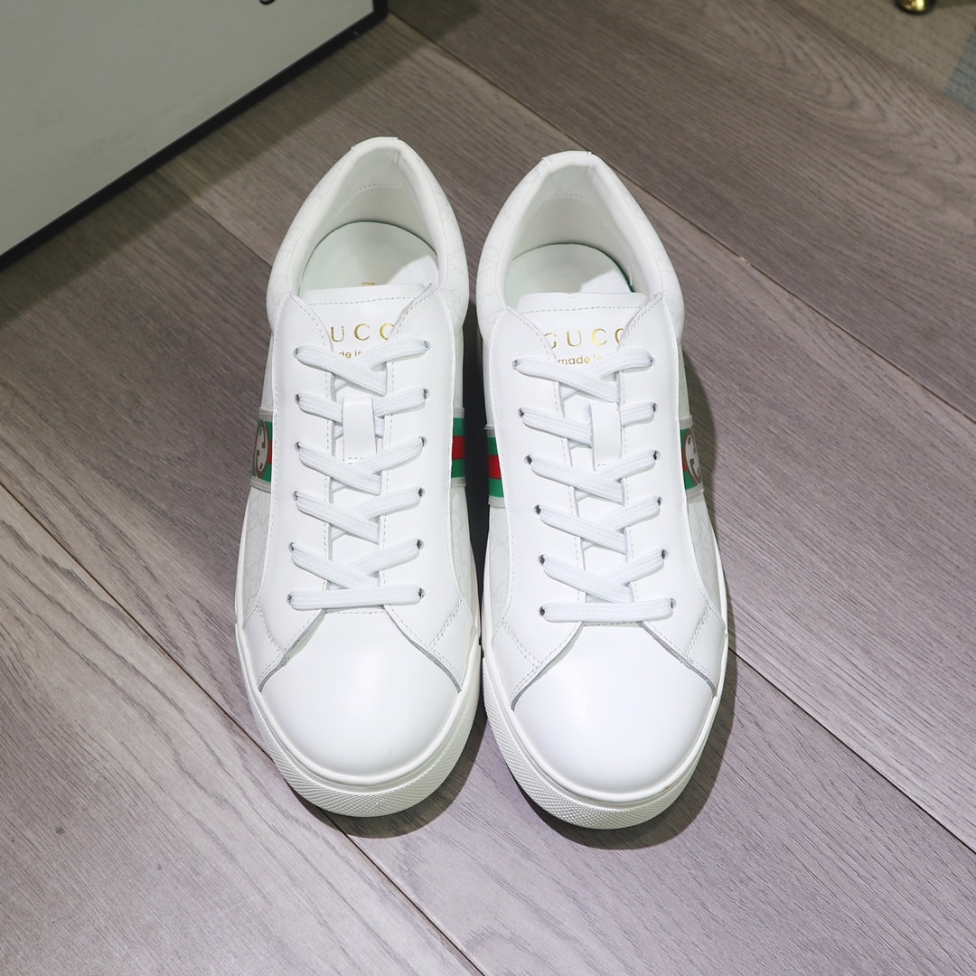 Gucci Gg Supreme White Sneaker Gg With Web