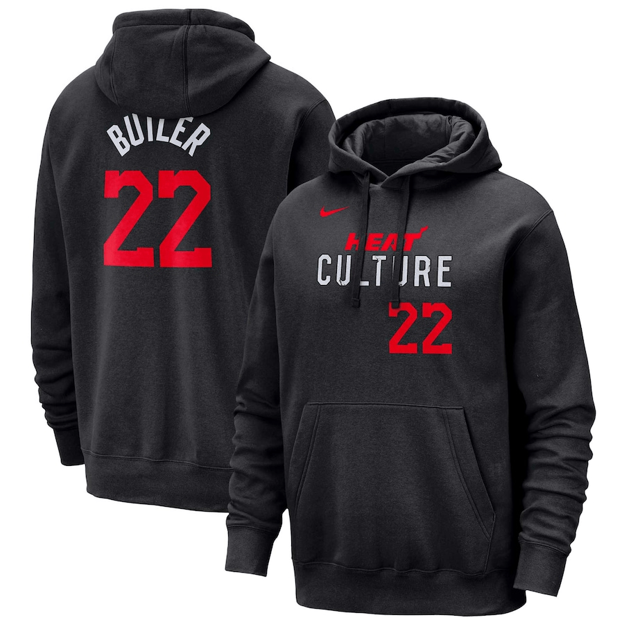 Men's Miami Heat Jimmy Butler  Black 2023/24 City Edition Name & Number Pullover Hoodie