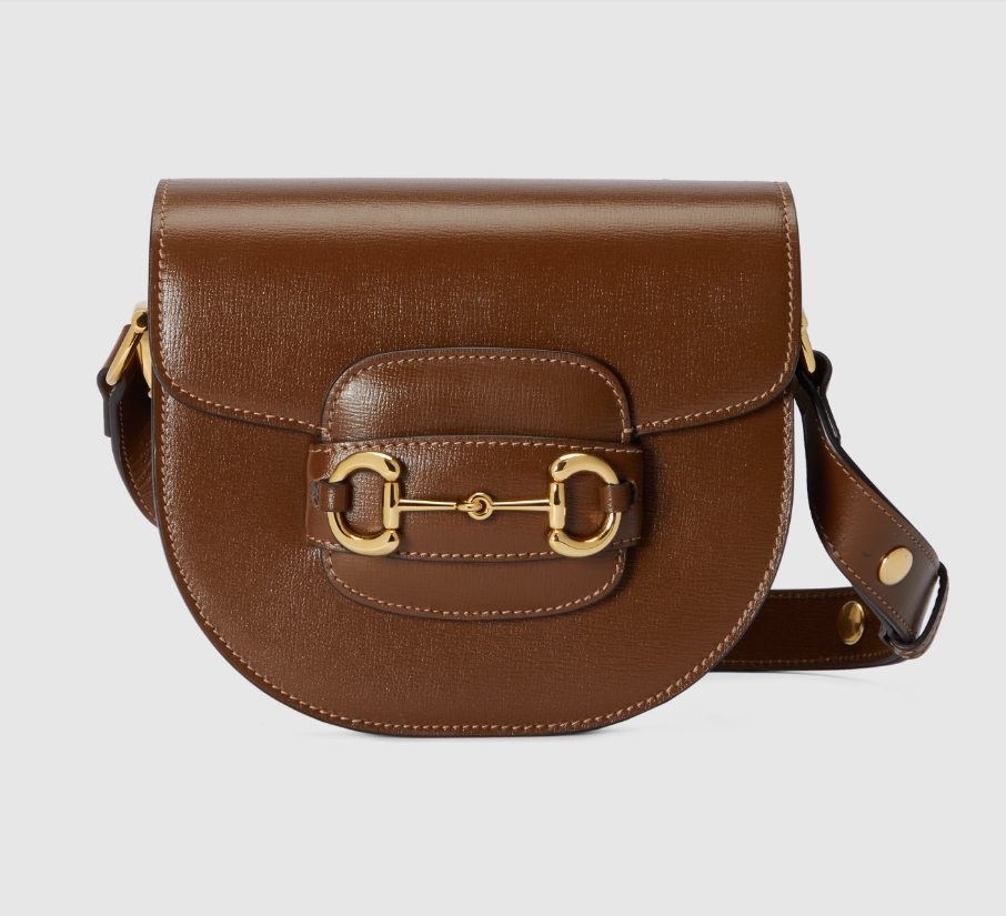 GUCCI HORSEBIT 1955 MINI ROUNDED BAG-Brown-760191