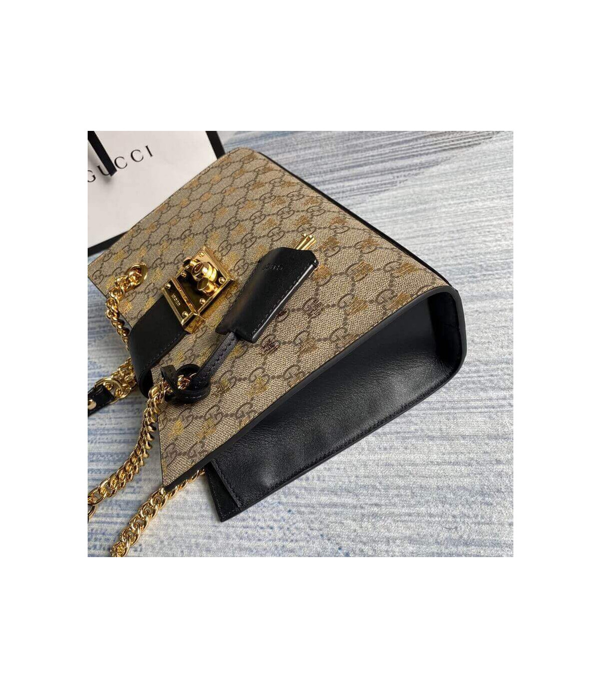 Gucci Padlock Small GG Bees Shoulder Bag