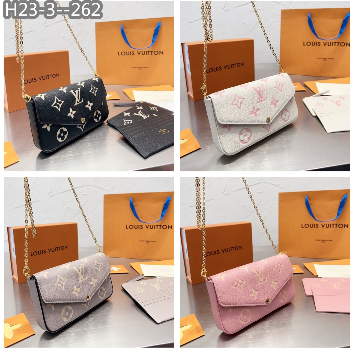 Louis Vuitton F Licie Pochette Light Grey 21Cm M82047