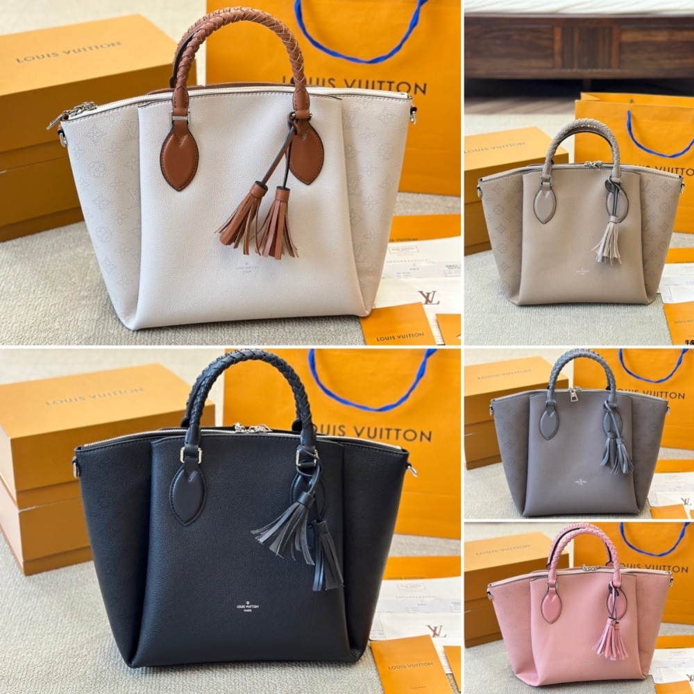 Louis Vuitton Mahina Leather Haumea Bag White 30Cm