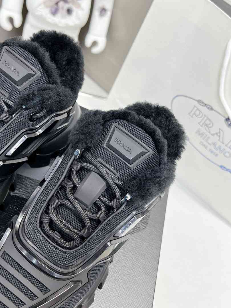 Prada Cloudbust Thunder Technical Fabric Sneakers Black