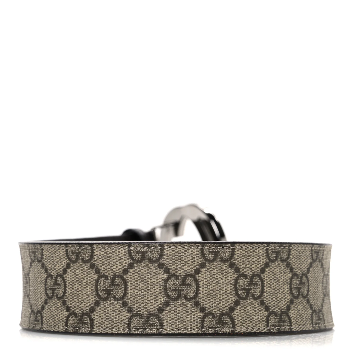 GG Supreme Monogram Calfskin Double G 80 32 Belt Beige Ebony New Acero