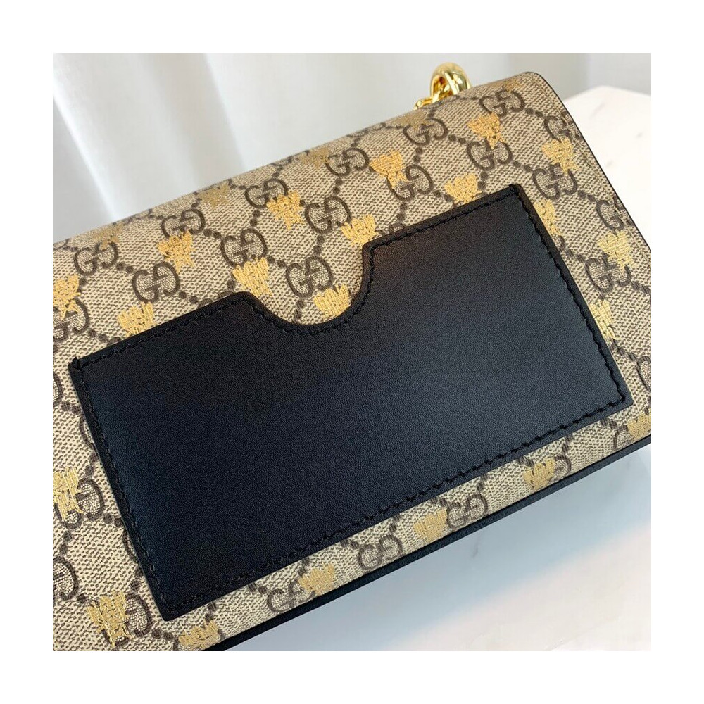 Gucci Padlock Small GG Bees Shoulder Bag