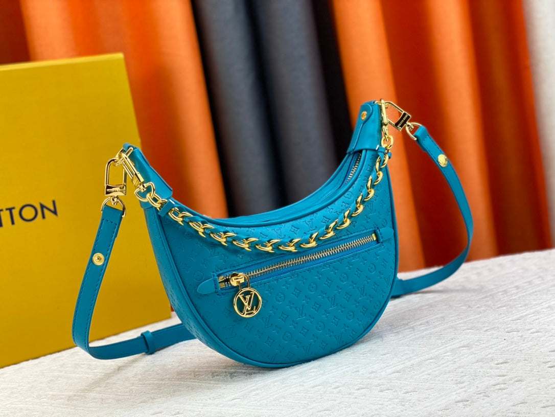 Louis Vuitton Loop Baguette Bag Blue 23Cm M22593