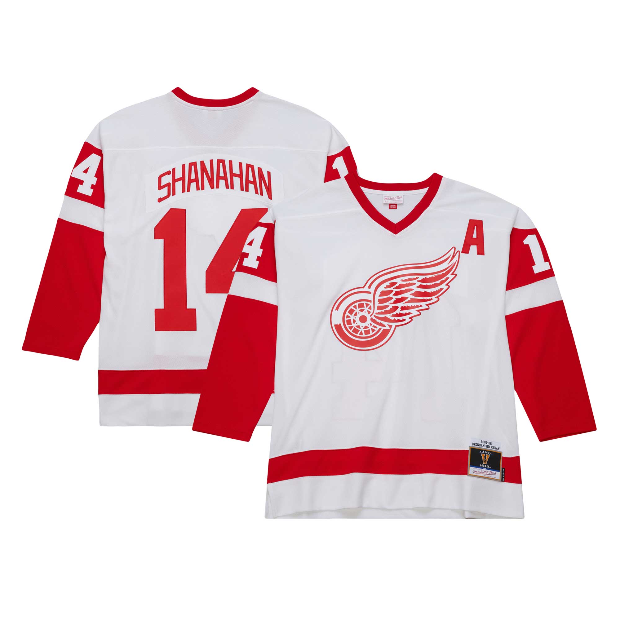Brendan Shanahan Detroit Red Wings Mitchell & Ness  2001/02 Alternate Captain Blue Line Player Jersey – White