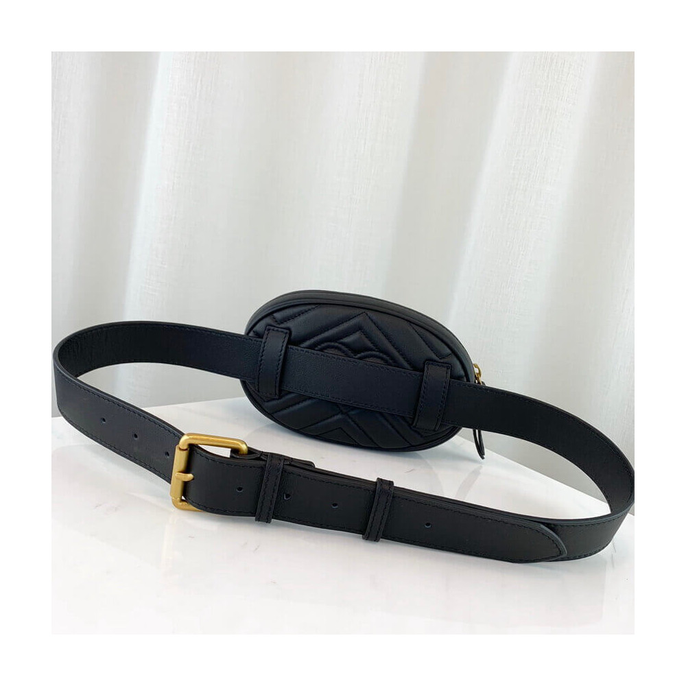 Gucci GG Marmont Matelasse Leather Belt Bag Black