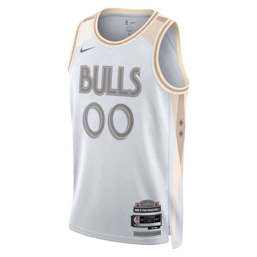 Unisex Chicago Bulls White 2024/25 Custom Swingman Jersey - City Edition